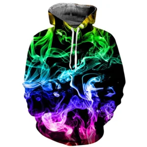 3D Colorful Flame Hoodies