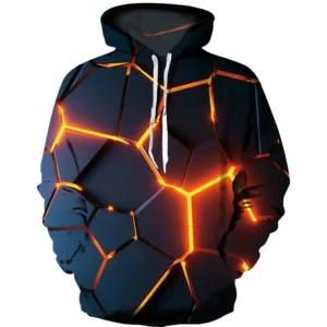 Colorful Flame Hoodie 3d Fluorescence