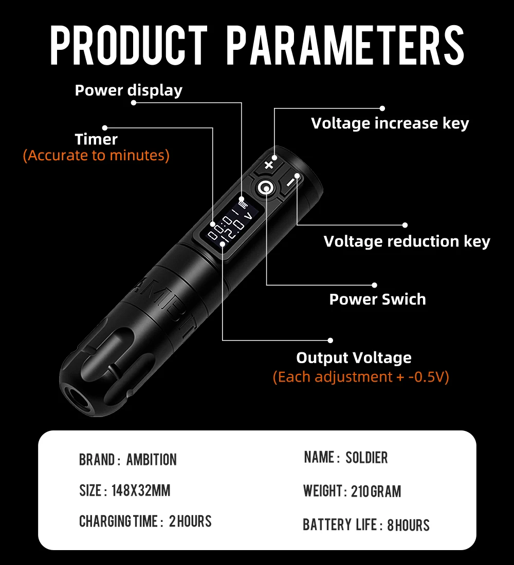 Ambition Soldier Wireless Tattoo Pen - Image 3