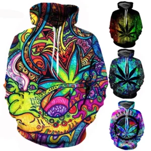 Weeds Leaf Print 3D Hoodie