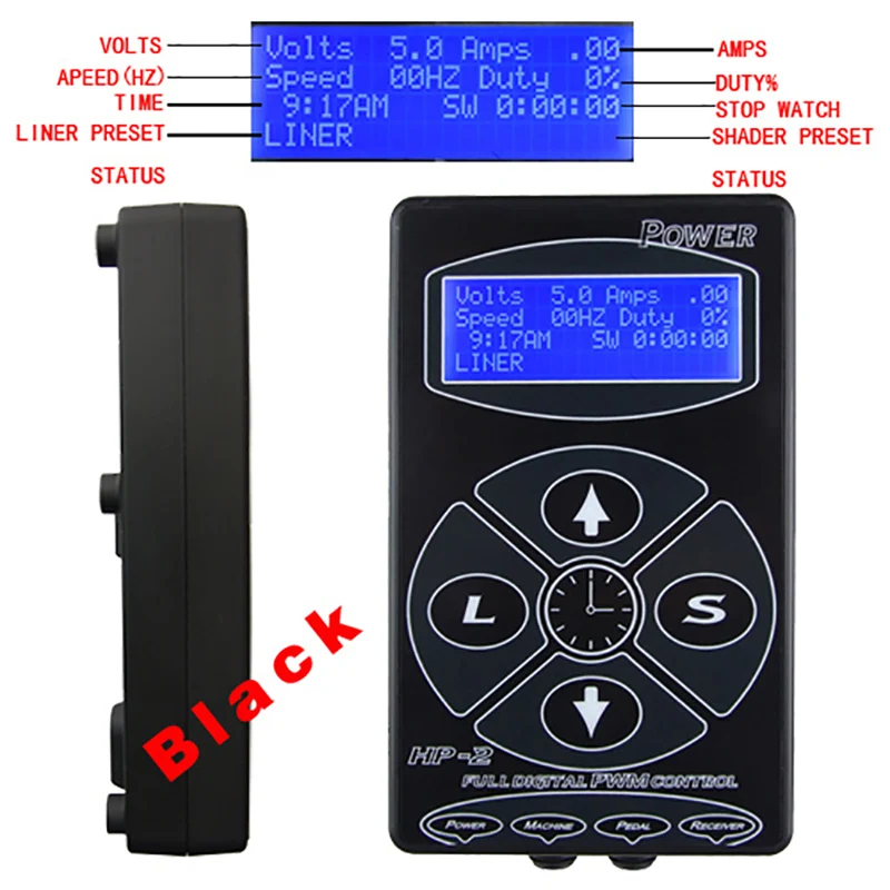 Tattoo Power Supply HP-2 Digital Dual LCD Display - Image 3