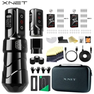 XNET FLUX MAX Wireless Tattoo Machine Kit Rotary Tattoo Pen With Extra 2400mAh Power 40Pcs Mixed Tattoo Cartridge