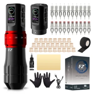 EZ P3 Pro Kit Wireless Battery Tattoo Machine Pen Adjustable Stroke Length Rotary Tattoo Pen OLED Digital Display Portable Power