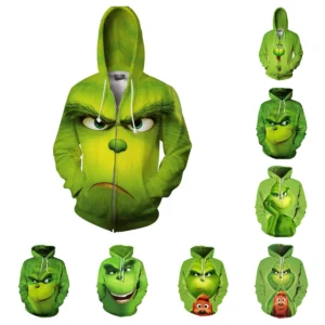 The Grinch Pullover Green Shaggy Hoodies
