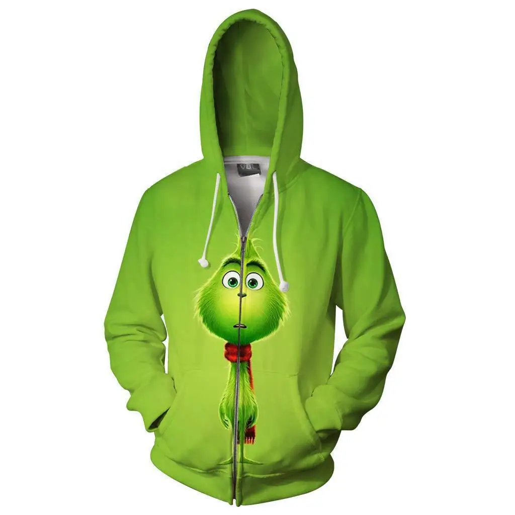 The Grinch Pullover Green Shaggy Hoodies - Image 6