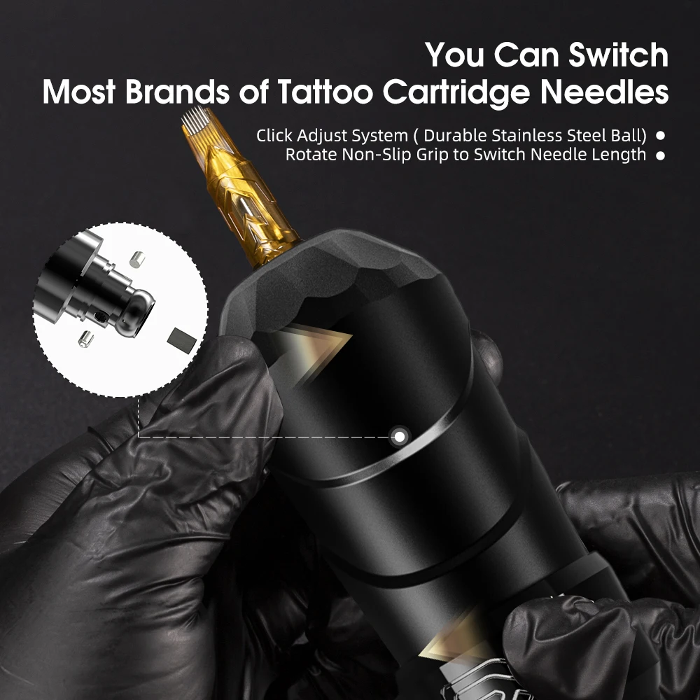 XNET FLUX MAX Wireless Tattoo Machine Kit Rotary Tattoo Pen With Extra 2400mAh Power 40Pcs Mixed Tattoo Cartridge - Image 3