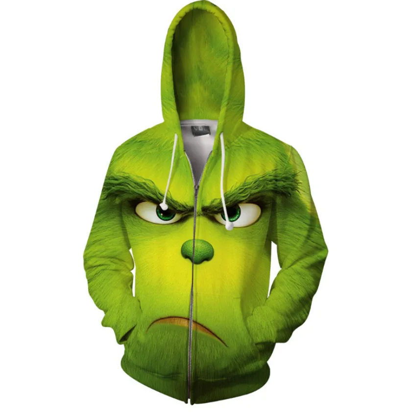 The Grinch Pullover Green Shaggy Hoodies - Image 2