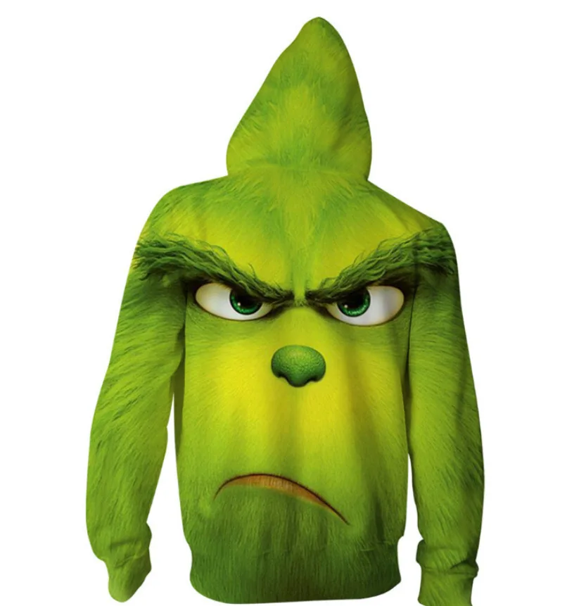 The Grinch Pullover Green Shaggy Hoodies - Image 3
